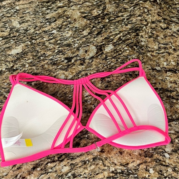 Vintage No Boundaries Pink Triangle Swim Top Beach Boho Y2k Retro L 11/13 - Picture 9 of 9